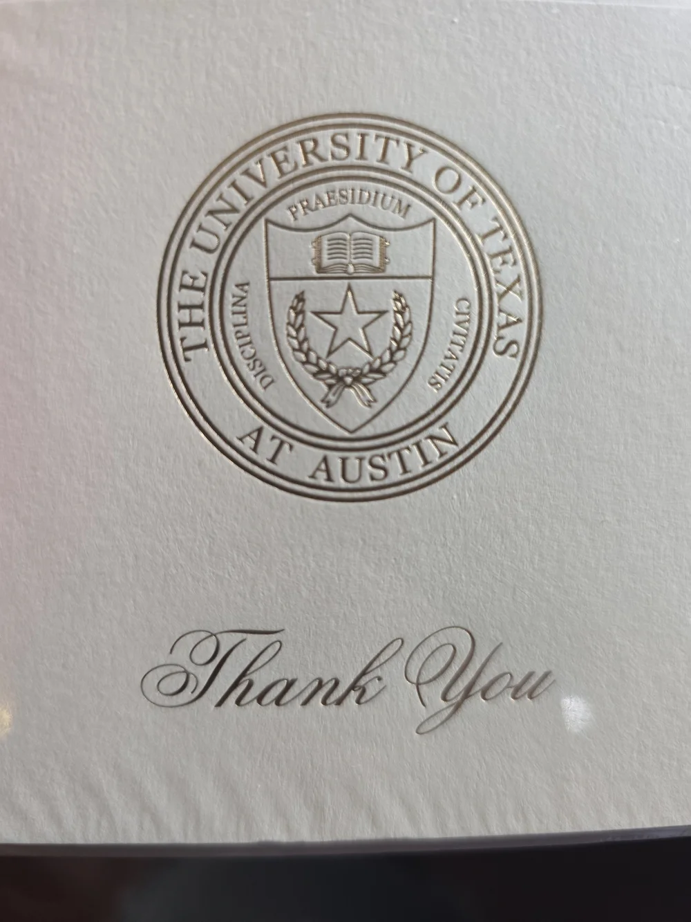 University of Texas Thank You Cards Gold Foil Longhorns Graduation 10pc PT9